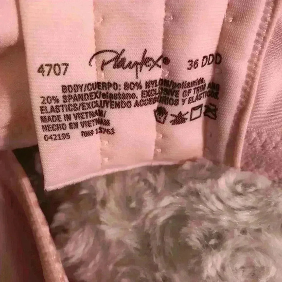 Playtex 36DDD Pink Stripe Padded Bra Underwires Wide Straps - Picture 3 of 5